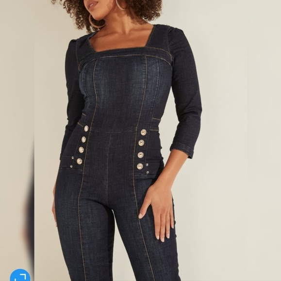 NWT GUESS Blue Guitar Monic Jumpsuit - Picture 2 of 7